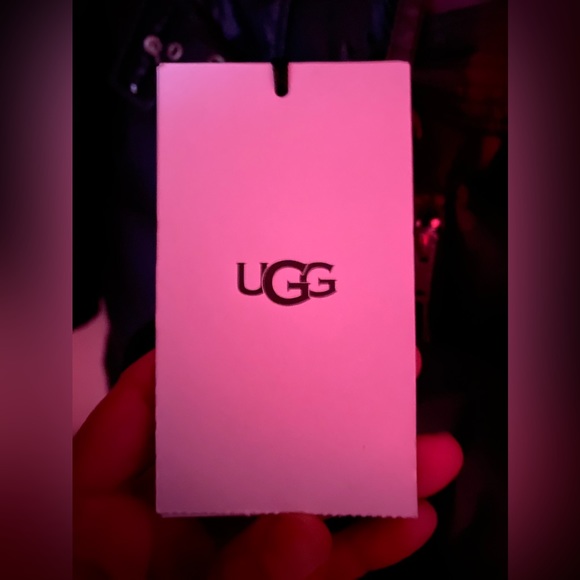 NWT UGG Valerie Navy belted down hooded parka sheep fur collar women’s size M - Picture 2 of 16